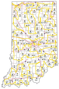 Indiana Torch Relay Map