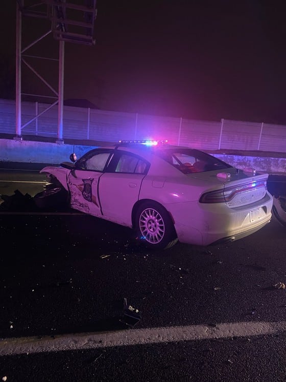 Trooper's Car Struck by a Drunk Driver While at a Crash Scene - Vimarsana News